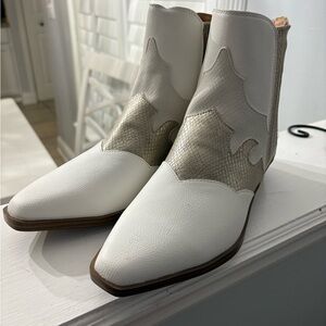 White and Silver Women’s Western Boots